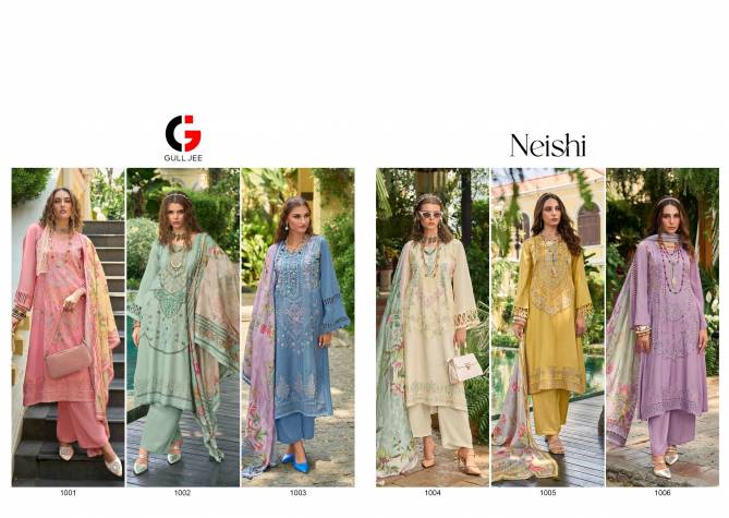 Neishi By Gull Jee Muslin Printed Designer Salwar Kameez Wholesale Clothing Suppliers In India
